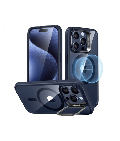 Husa iPhone 15 Pro Max, Esr Classic Halolock Cu Functie Magsafe, Protectie Si Stand La Camera, Blue